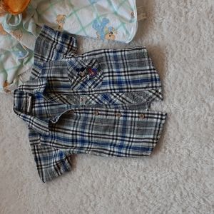 Disney Mickey Vintage Babies Plaid Button Down